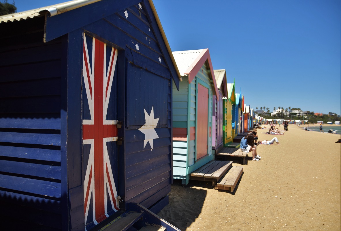 Melbourne, Brighton beach, bathing boxes, Australia