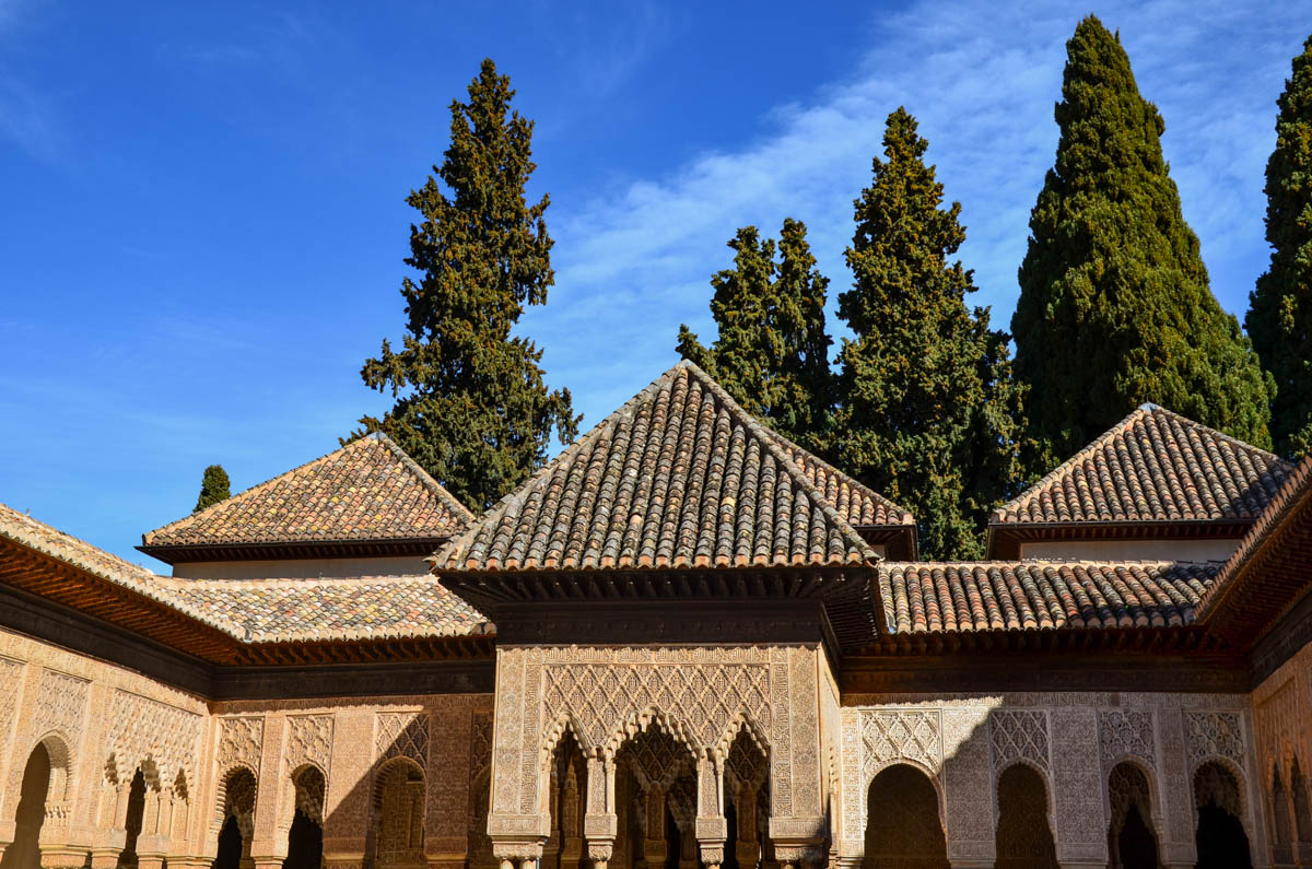Spain, Andalusia, Granada, Alhambra, Nasrid Palaces, Patio de los Leones